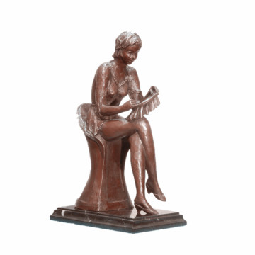 Arte Femenino Figura Bronce Escultura Madre Coser Decoración del Hogar Estatua de Bronce TPE-991